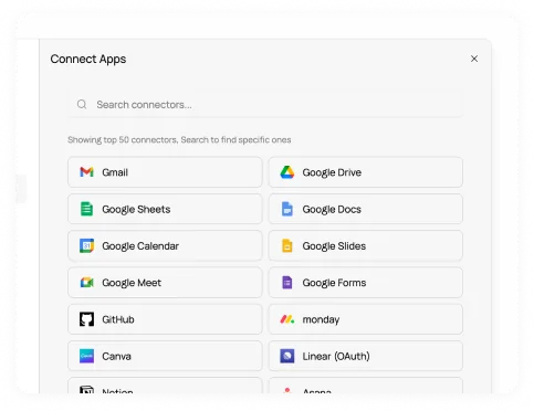Browse 3000+ apps and authorize in one click
