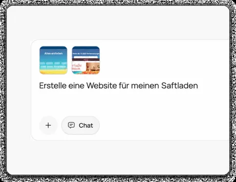 Beschreiben Sie die Website, die Sie benötigen, oder wählen Sie eine Vorlage