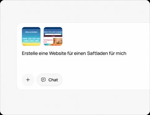 Beschreiben Sie die gewünschte Website oder wählen Sie eine Vorlage