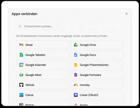 Durchsuchen Sie 3000+ Apps und autorisieren Sie diese mit einem Klick