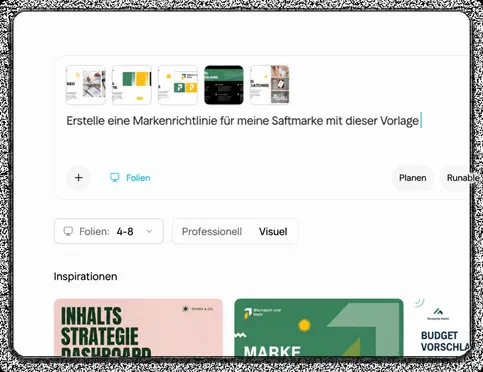 Beschreiben Sie Ihr Thema oder wählen Sie eine Präsentationsvorlage