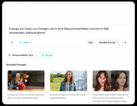 Beschreiben Sie Ihre Szene oder laden Sie ein Referenzbild hoch