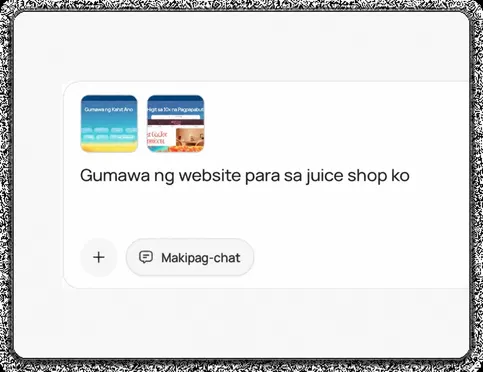 Ilarawan ang website na kailangan mo o pumili ng template