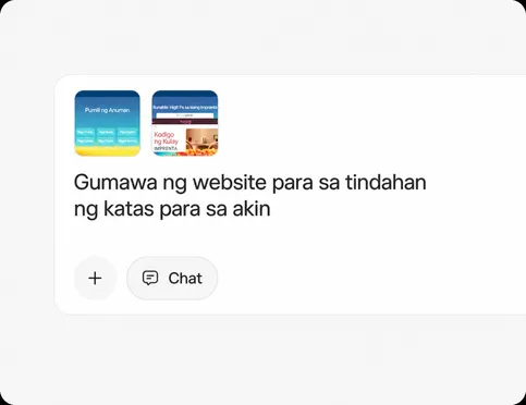 Ilarawan ang website na kailangan mo o pumili ng template