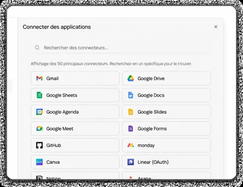 Parcourez plus de 3000 applications et autorisez-les en un clic