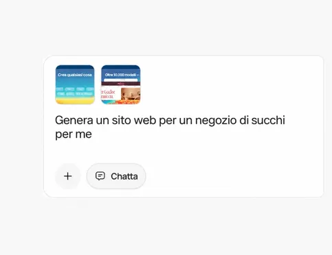 Descrivi il sito web che ti serve o scegli un modello