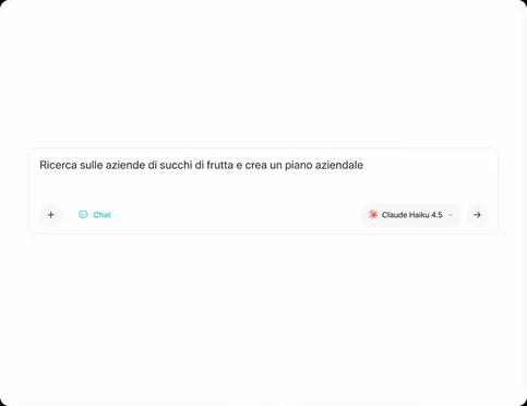 Scrivi una domanda, carica un file o avvia una chat vocale