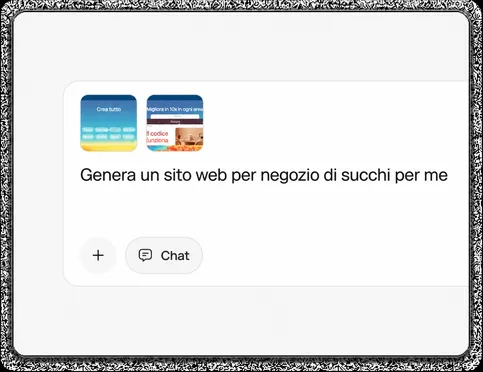 Descrivi il sito web che ti serve o scegli un modello