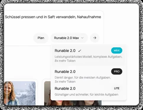 Wählen Sie ein KI-Modell und passen Sie Stil und Effekte an