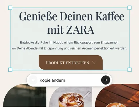 Passen Sie Layout, Text und Optik mit KI-Unterstützung an