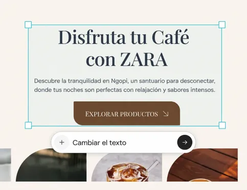 Personaliza el diseño, el texto y los elementos visuales con la ayuda de la IA