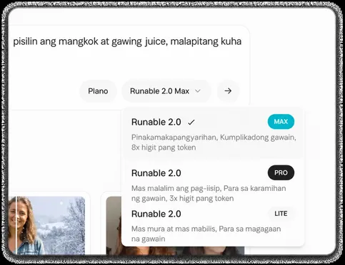 Pumili ng AI model at i-customize ang estilo at mga epekto