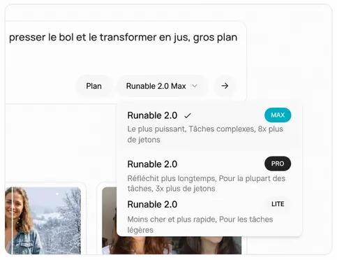 Choisissez un modèle d'IA et personnalisez le style et les effets