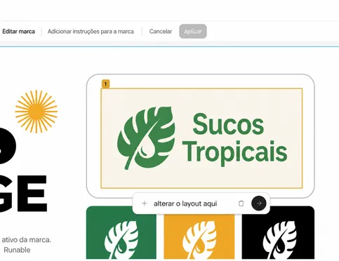 Refine o conteúdo, layout e design com assistência da IA