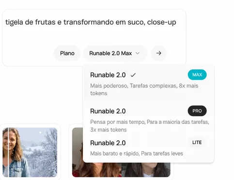Escolha um modelo de IA e personalize o estilo e os efeitos