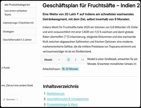 Überarbeiten, verfeinern und exportieren Sie Ihre Ergebnisse sofort