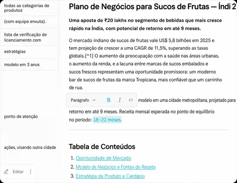 Itere, refine e exporte os seus resultados instantaneamente