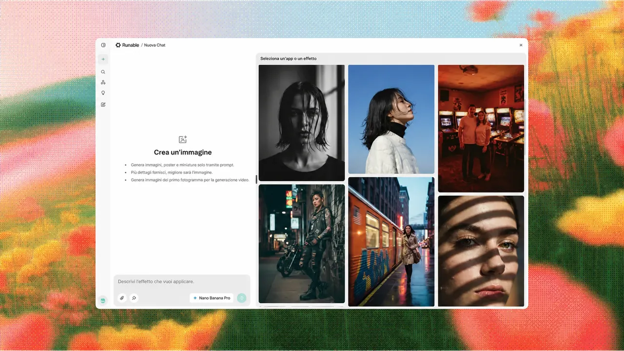 Interfaccia di creazione immagini AI