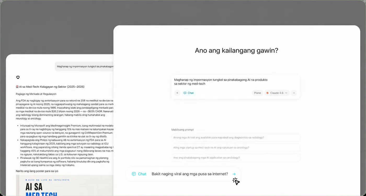 Makipag-chat sa AI gamit ang text, boses, mga larawan, at mga file