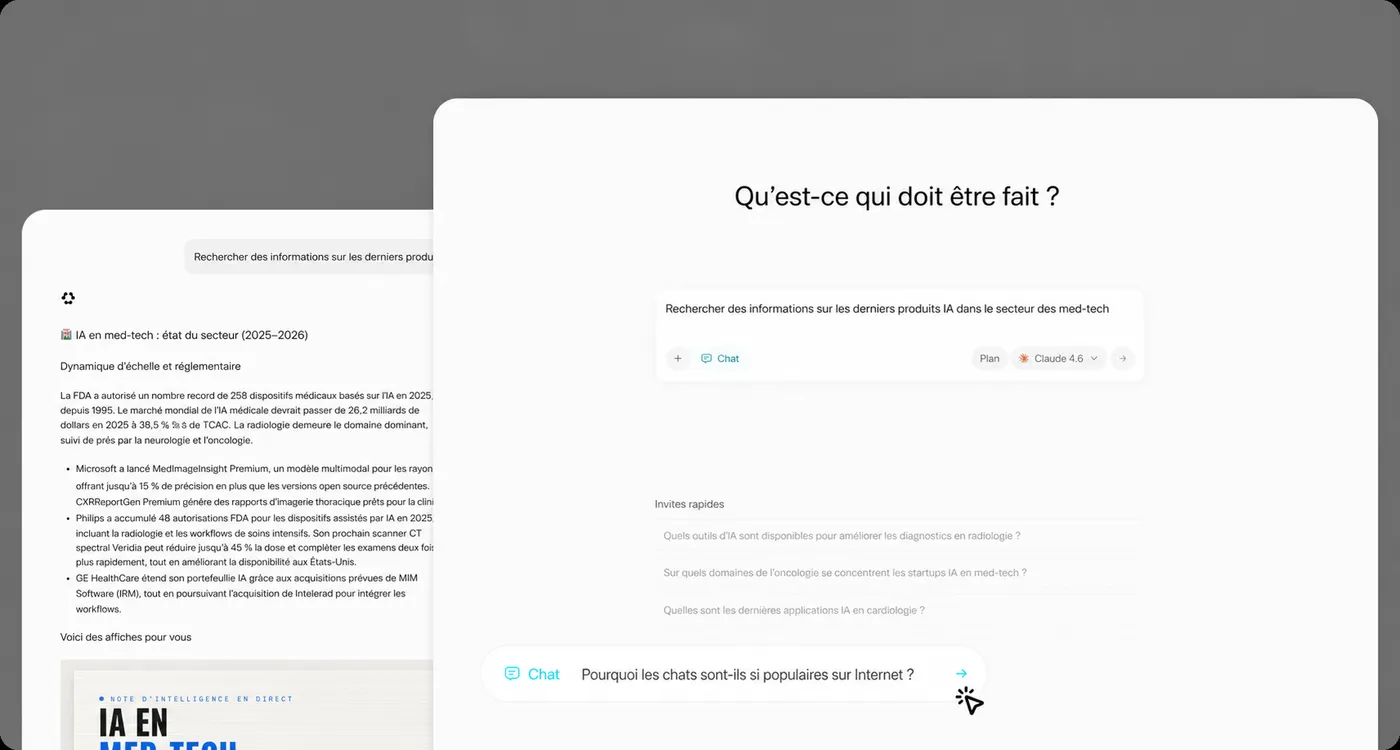 Discutez avec l'IA via texte, voix, images et fichiers