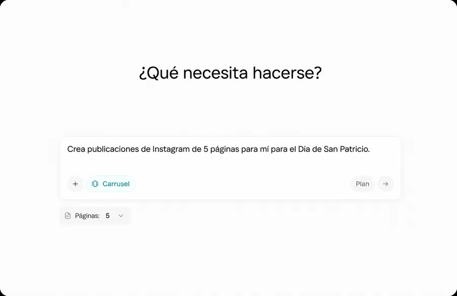 Generador de carruseles con IA: publicaciones virales desde una sola instrucción