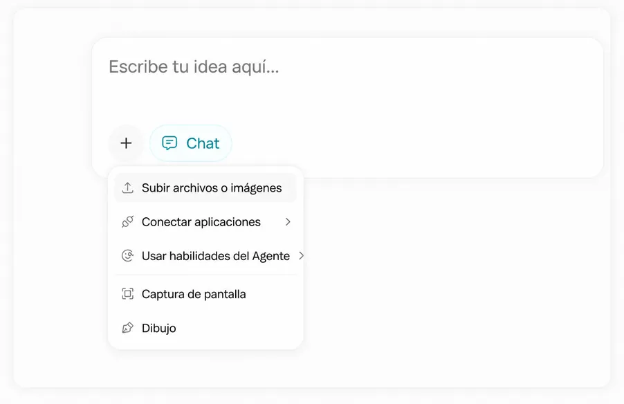Chat con IA que entiende texto, imágenes, archivos y más