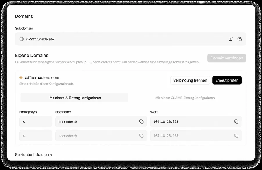 Eigene Domains mit kostenlosem SSL & CDN-Hosting