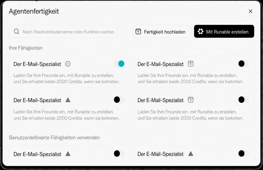 Integrierte Skills für jedes Projekt