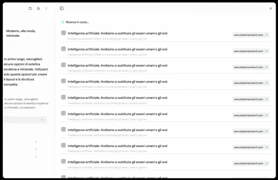 Ricerca approfondita e web search potenziate dall'AI