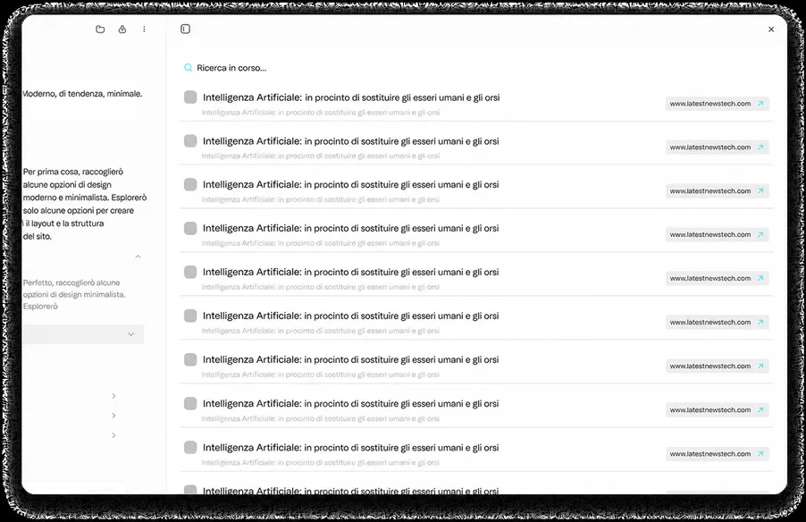 Ricerca approfondita e web search potenziate dall'AI