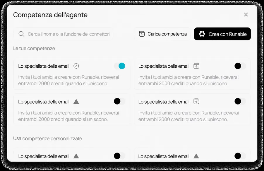 Competenze integrate per ogni artefatto