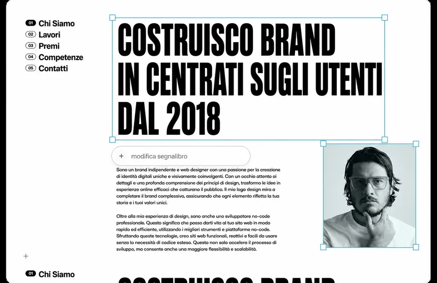 Editor slide visivo con modifiche AI