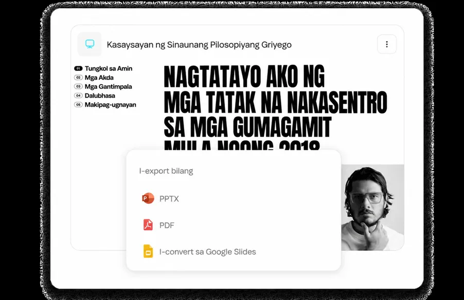 I-export sa PowerPoint, PDF & Google Slides