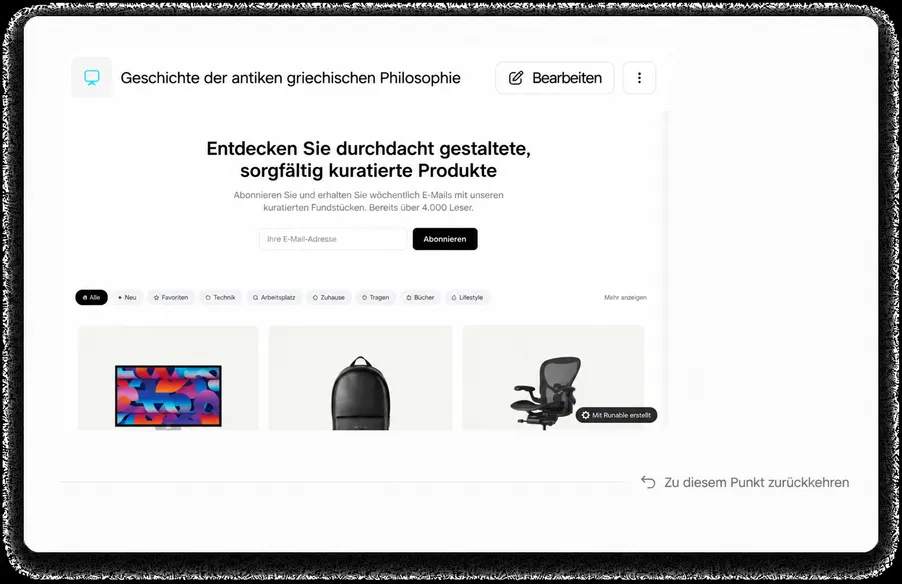 Versionskontrolle & Ein-Klick-Wiederherstellung