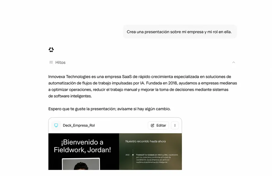 Conversaciones con contexto que hacen el trabajo