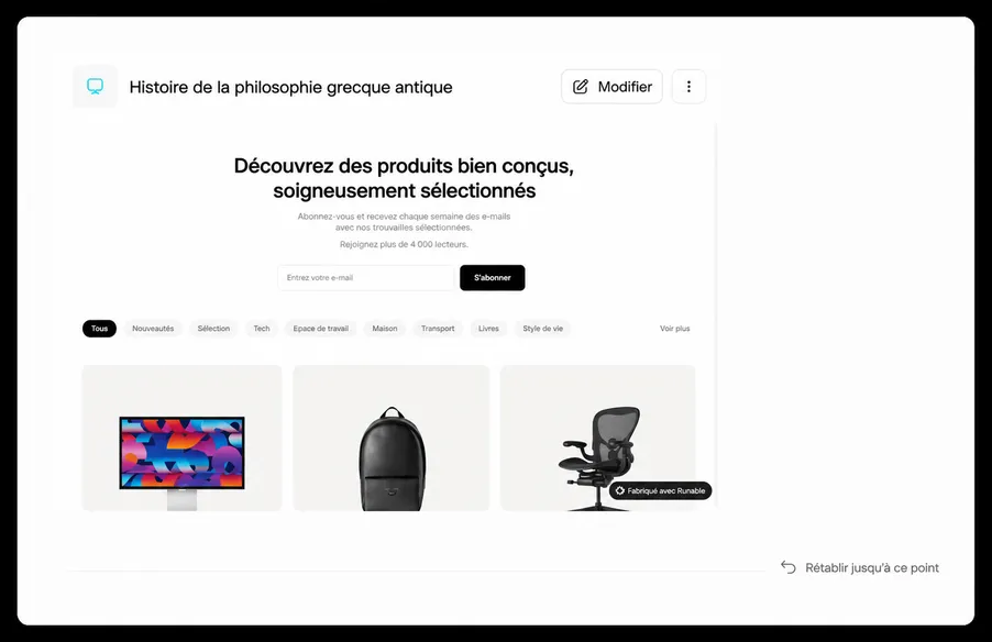 Contrôle de version et retour en arrière en un clic