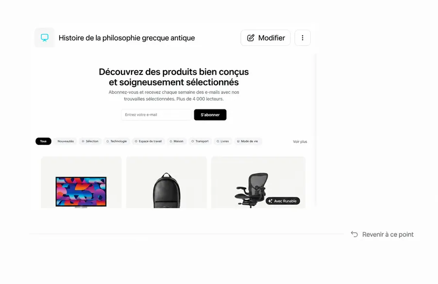 Gestion des versions et retour en arrière en un clic