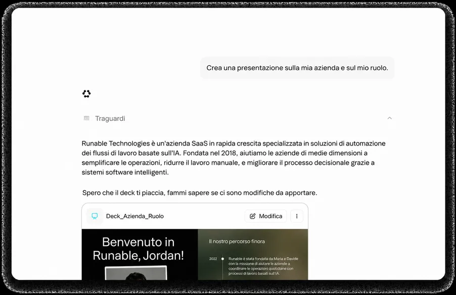 Conversazioni contestualizzate che portano a termine il lavoro