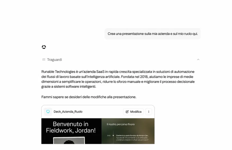 Conversazioni contestualizzate che portano a termine il lavoro
