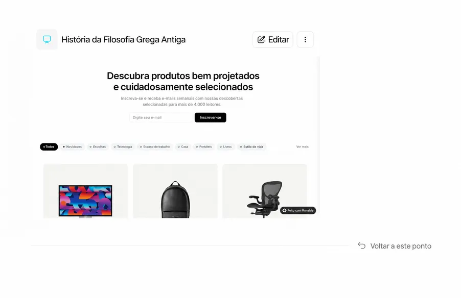 Controlo de Versões e Reversão com Um Clique