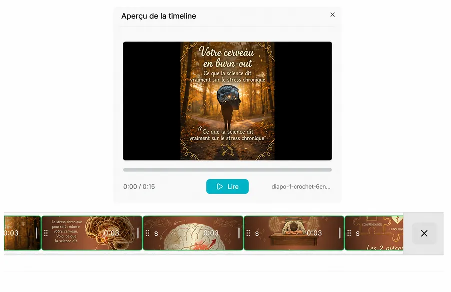 Éditeur de timeline intégré - Séquencez et combinez vos clips vidéo