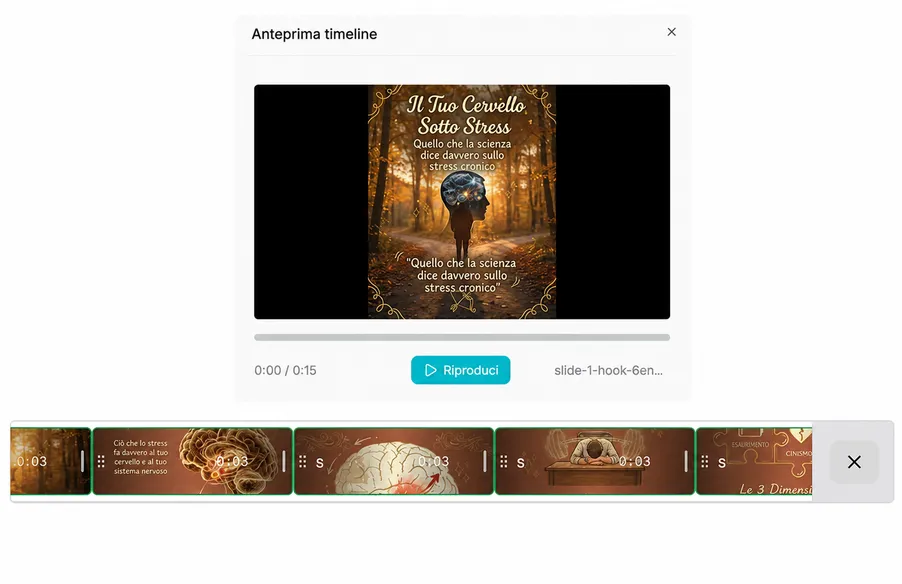 Editor della timeline integrato: sequenza e combina clip video