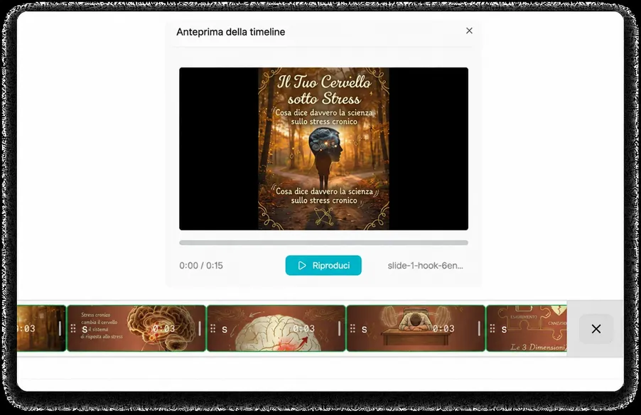 Editor della timeline integrato: sequenza e combina clip video