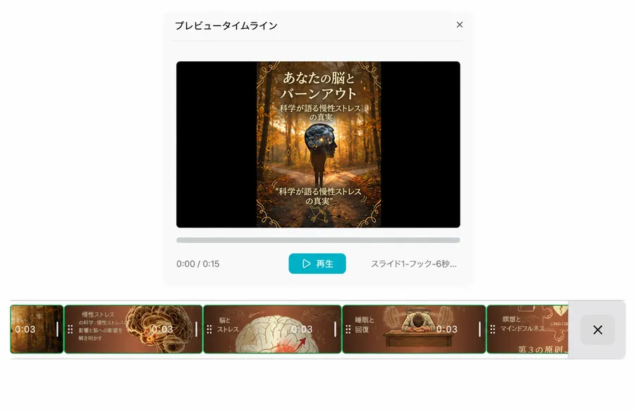 タイムラインエディタ内蔵 - 動画クリップのシーケンスと結合