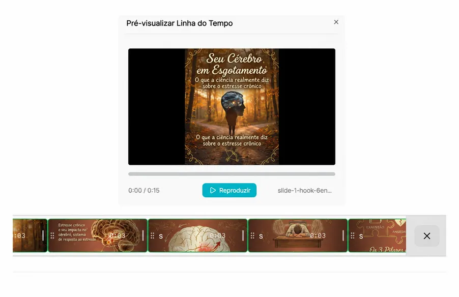 Editor de cronologia integrado - Sequencie e combine videoclipes