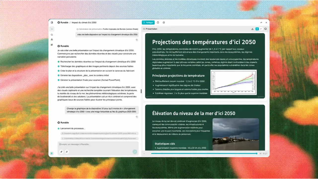 Interface de création de diapositives