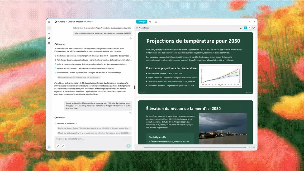 Interface de création de diapositives