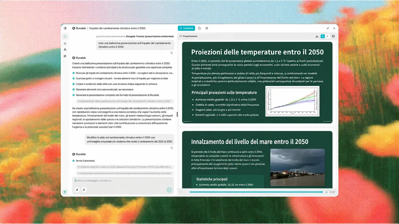 Interfaccia di creazione presentazioni