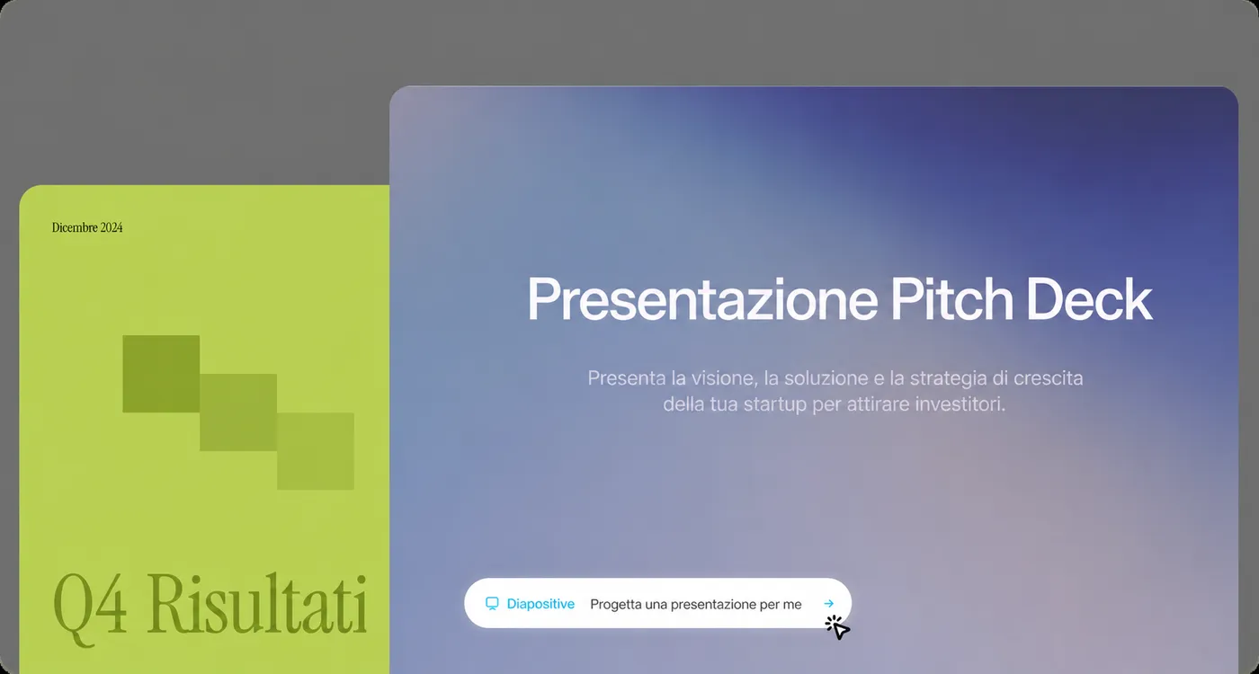 Crea presentazioni sbalorditive in pochi secondi, non ore