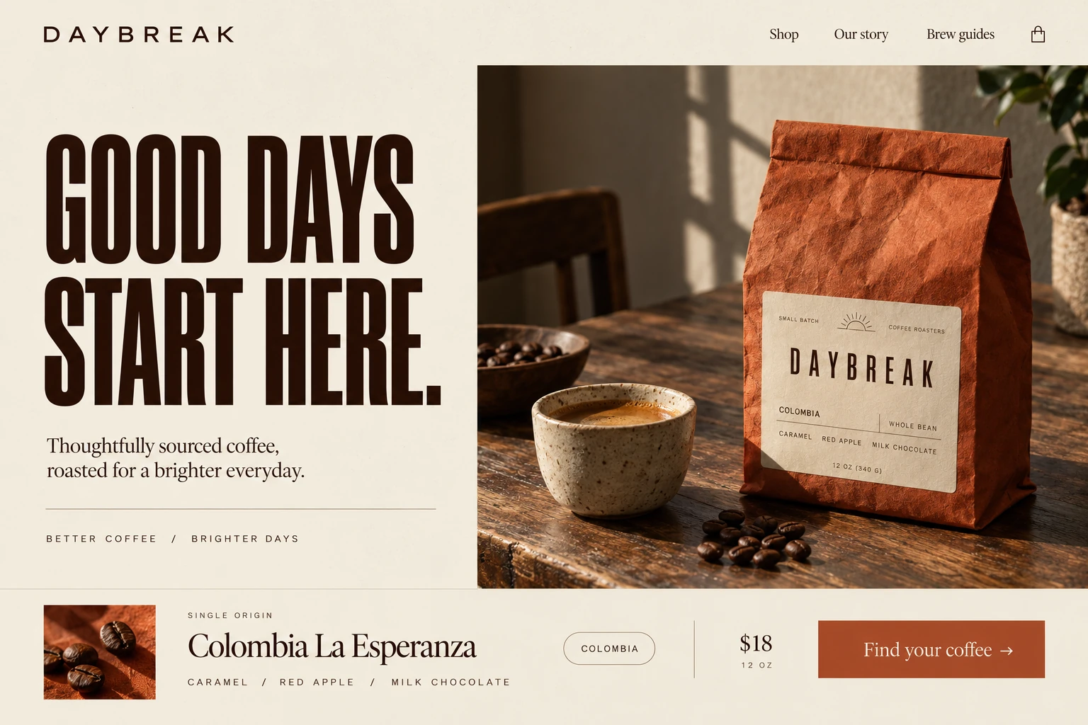 Daybreak website example